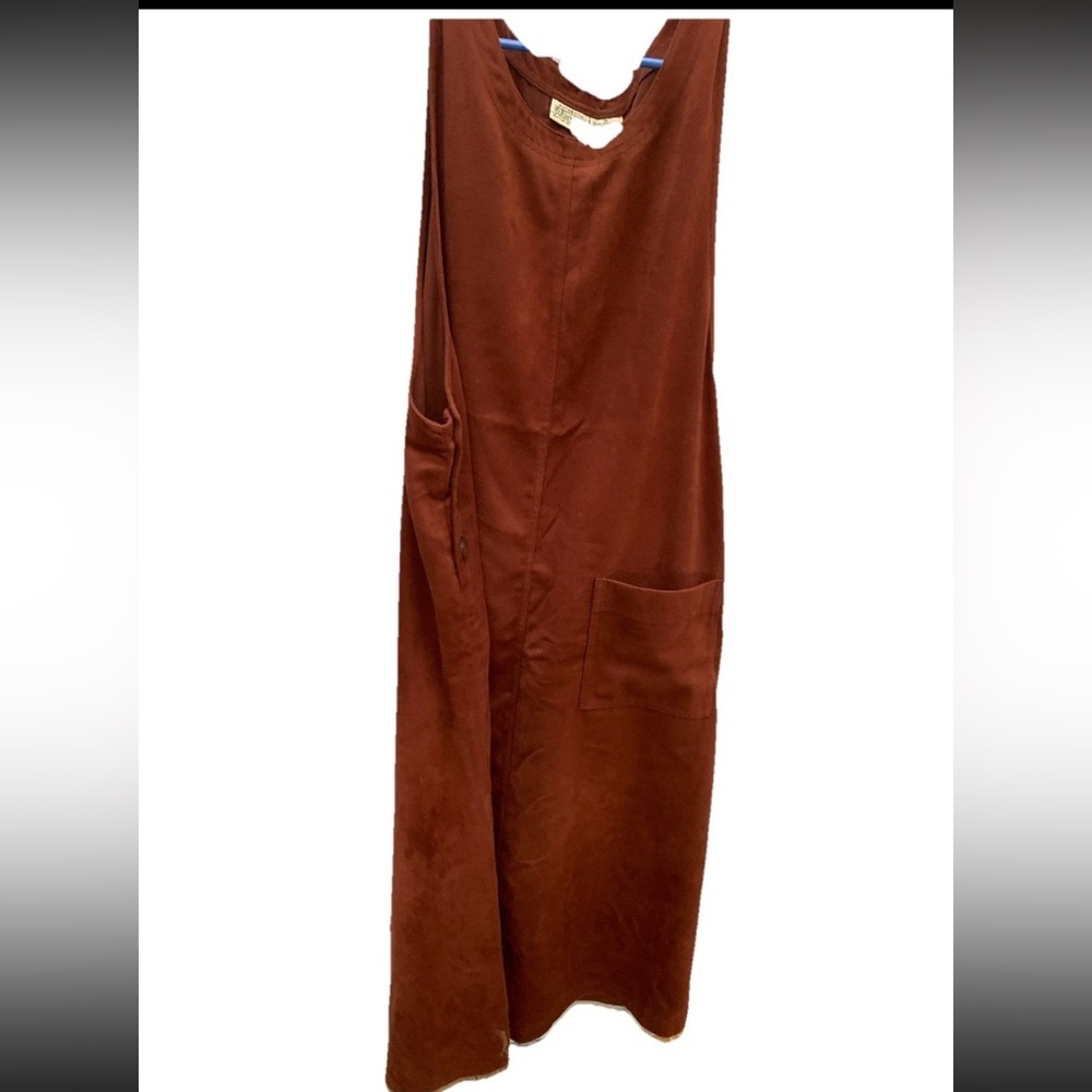 VTG St. John’s Bay Boho Overall Dress Rust Brown